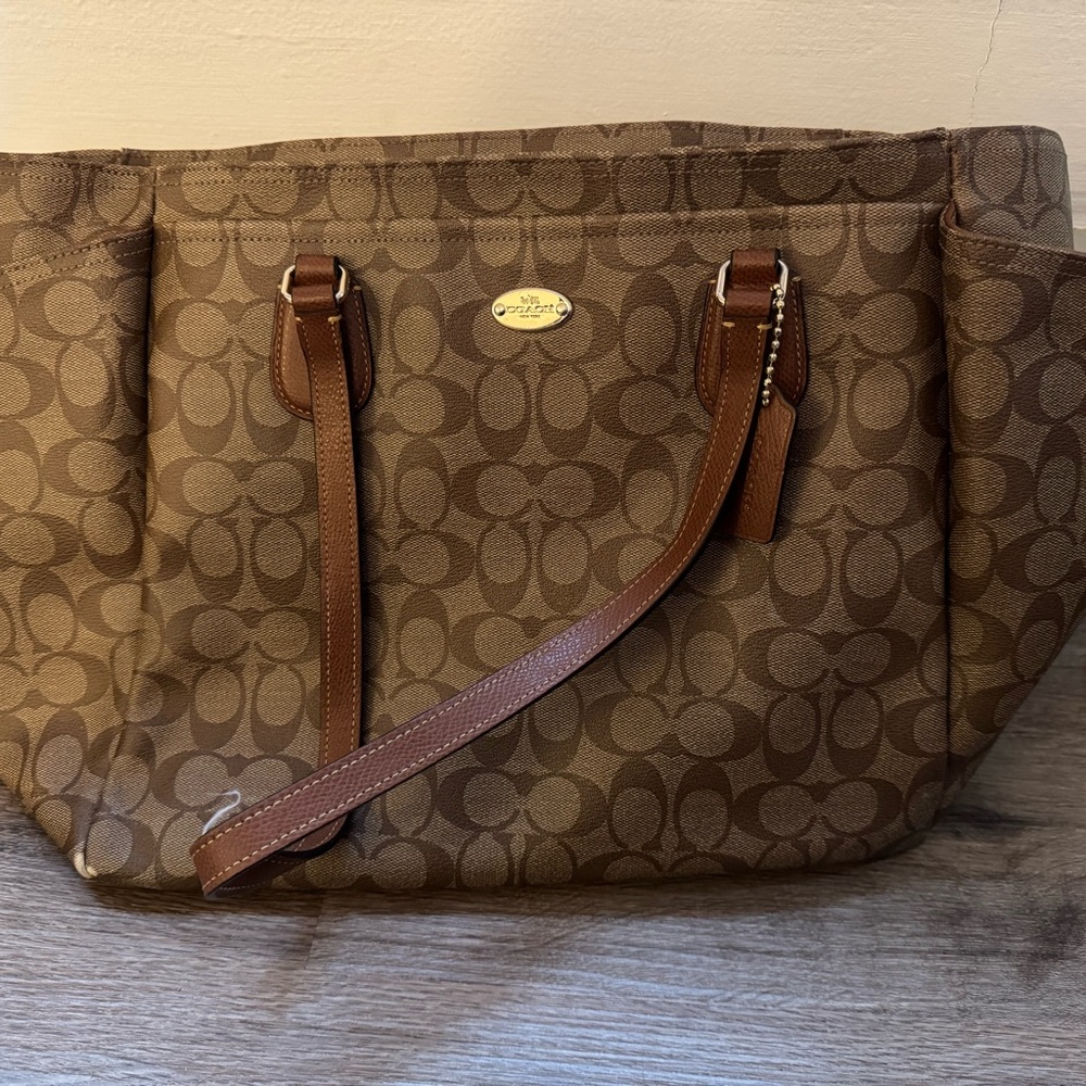 Coach Brown Signature Tote / Baby Bag